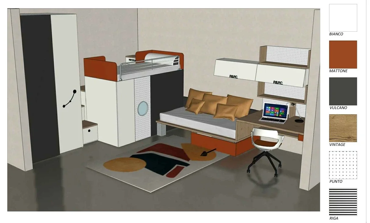 Container con divano rendering