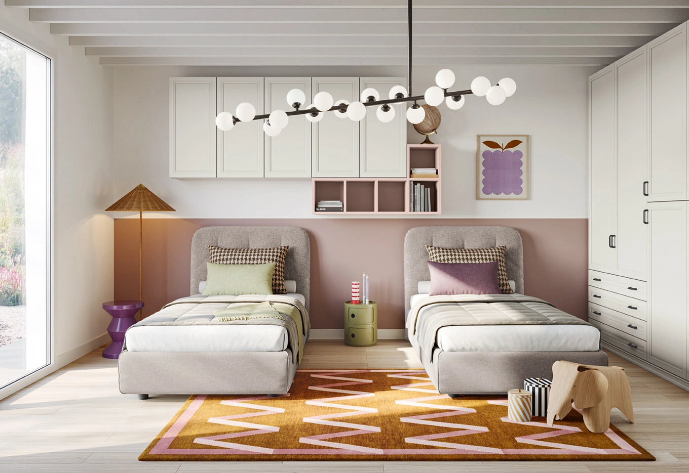 Shabby Doppia letti gemelli