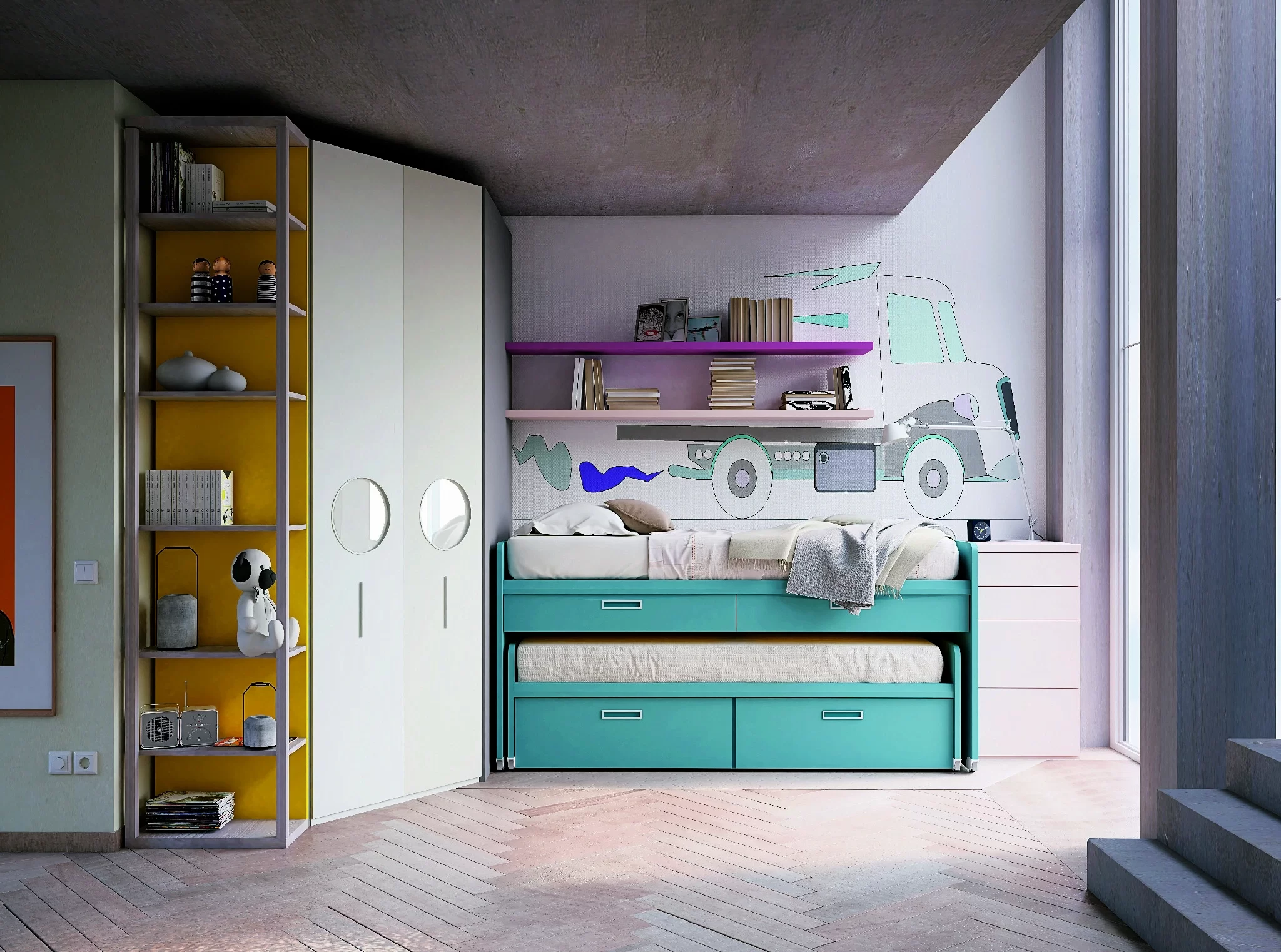 Letto doppio estraibile