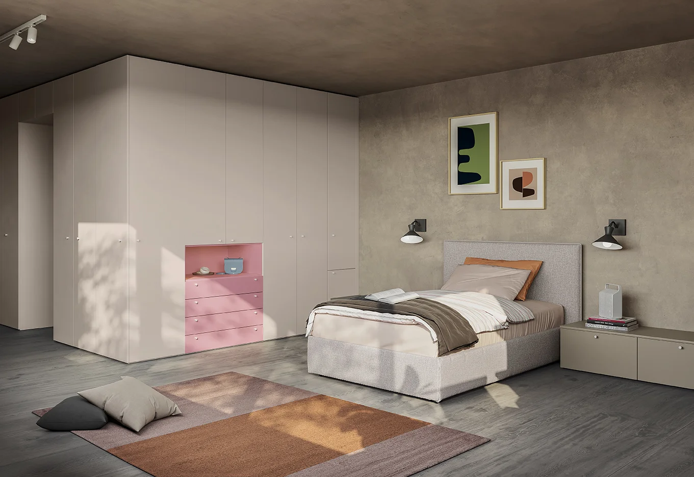 Cameretta SMART con letto a soppalco