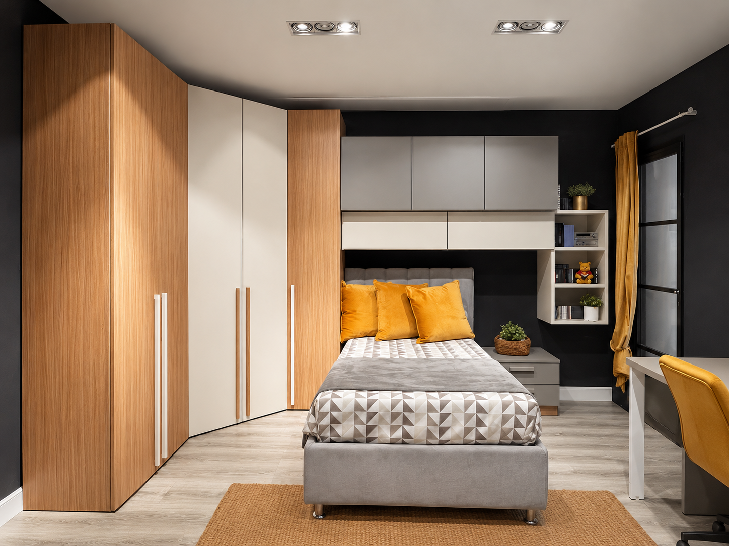 Cameretta 3D con Cabina Armadio e Letto Maxi da 100cm