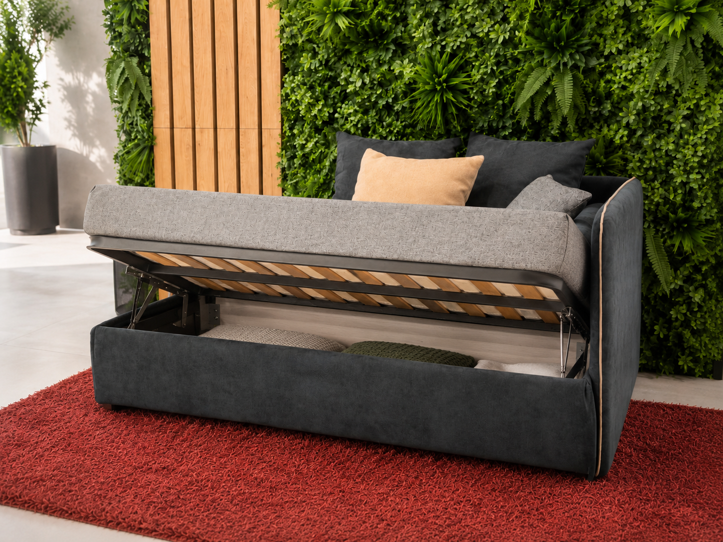 Letto/Divano Peppo - vano contenitore aperto