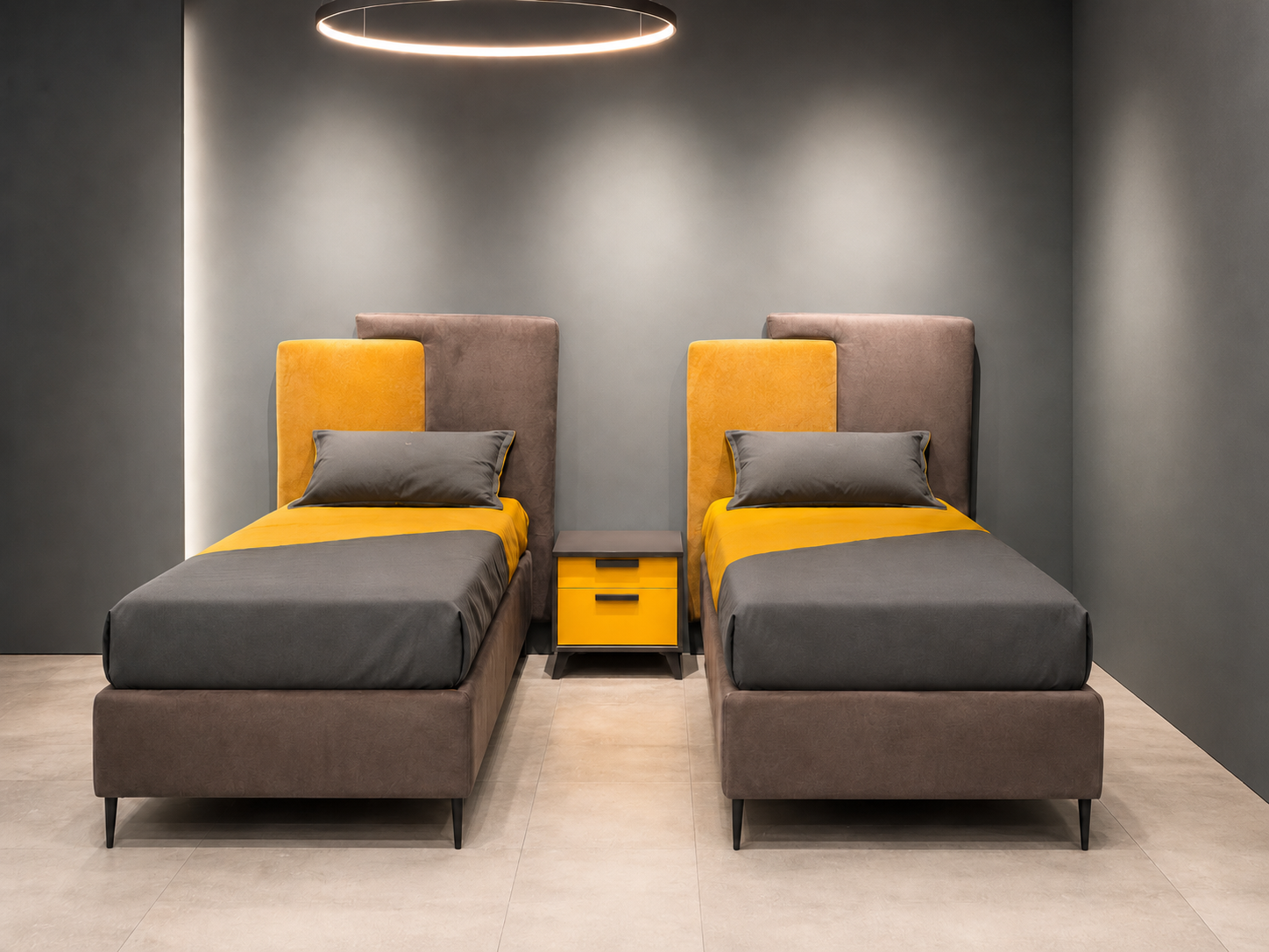 Letto Boston · 2 letti contenitore + comodino — Outlet Livein Camerette