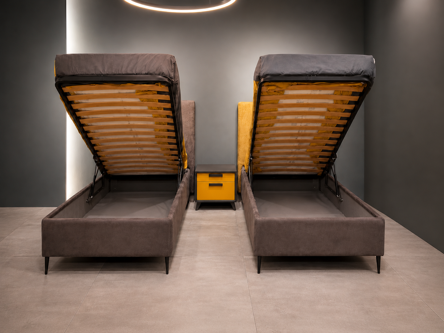Letto Boston · 2 letti contenitore + comodino — Outlet Livein Camerette