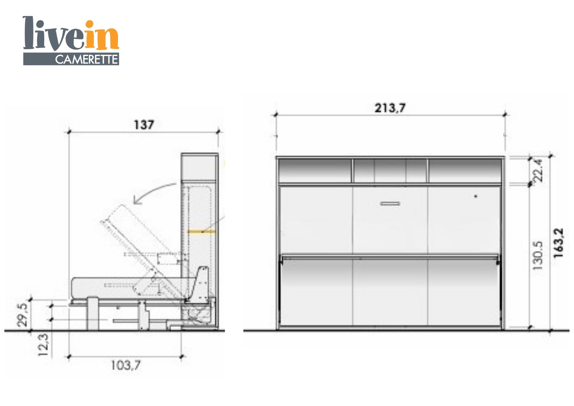 Letto Magic 120 — scheda tecnica con dimensioni