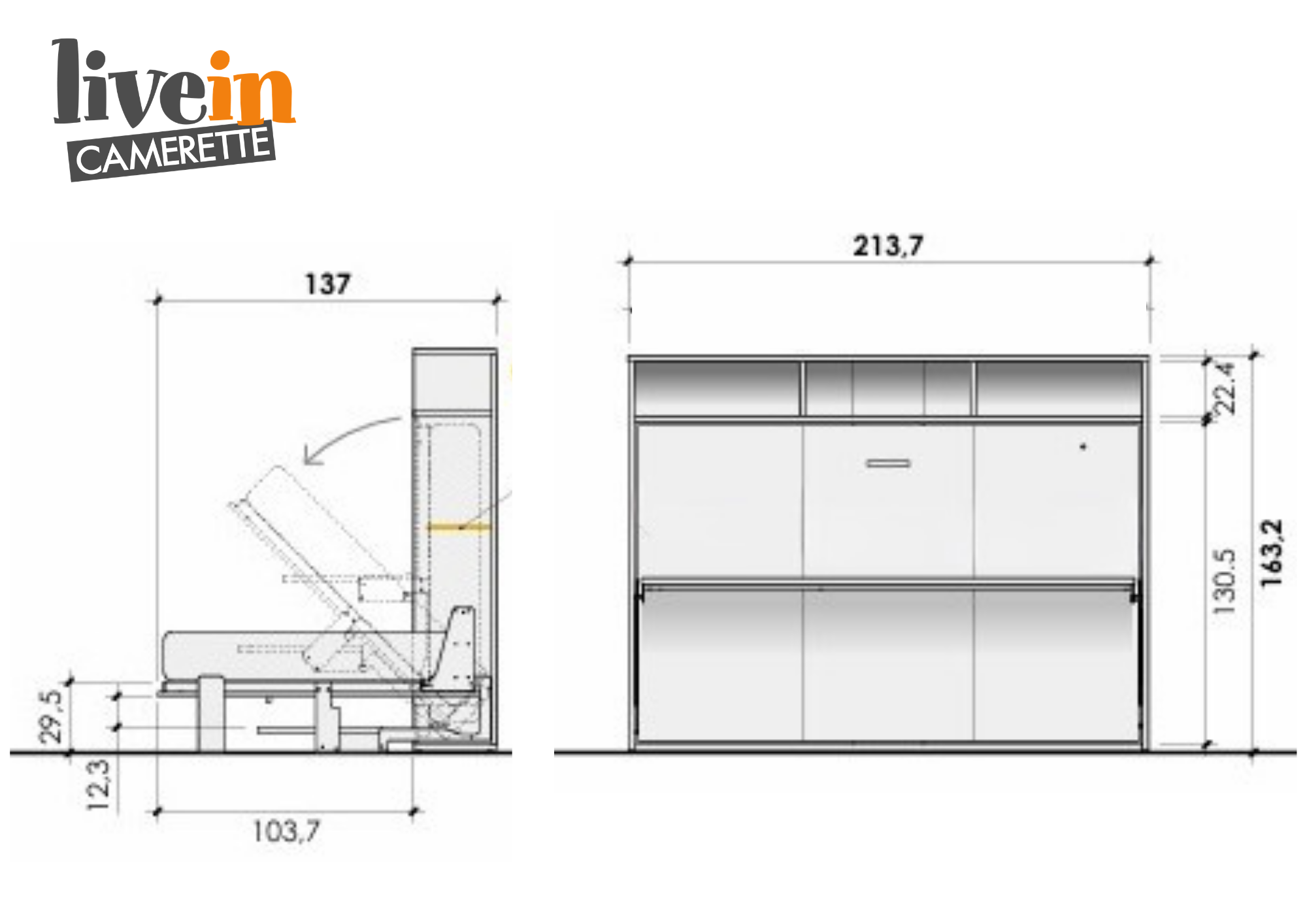 Letto Magic 120 — scheda tecnica con dimensioni